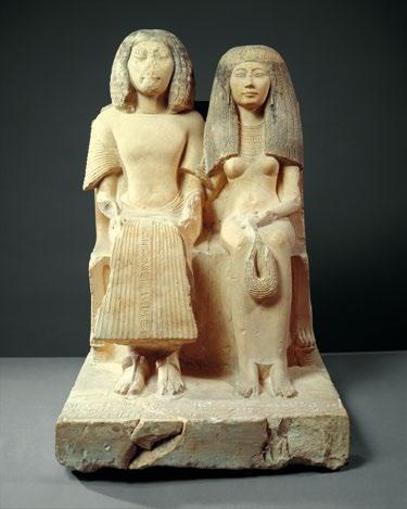 A sírkápolnák jellegzetes szobortípusa: Juny királyi írnok és felesége, Renenutet páros