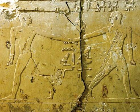 138c. kép. Kusita kori archaizálás: Ijmery a IV. dinasztia korában készült, táncoló párt ábrázoló falképének kusita feldolgozása Harwa aszaszifi sírpalotájában.