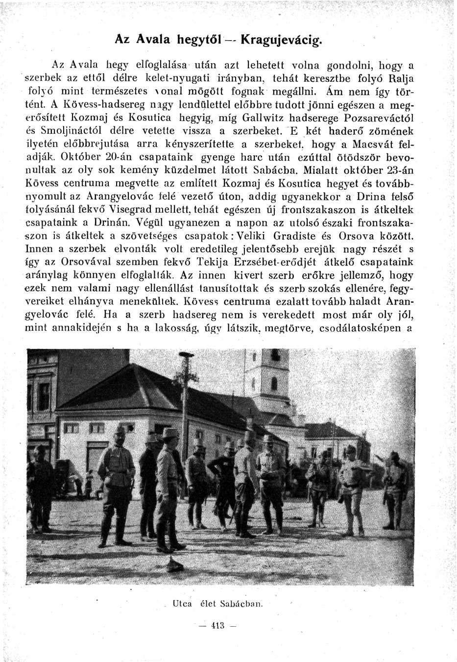 Az Avala hegytől Kragujevácig.