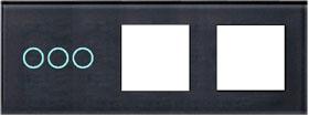 Also Available: 1 Gang and 2 Gang buttons 86x157x10mm 2 Frame, Black Glass 3g + 1x Plug 86x228x10mm 3 Frame, Black Glass 3g + 2x Plug F3M1-02B F3M1-03B 2-es keret 3 érintőgomb + 1 modul 86 x 228 x 10