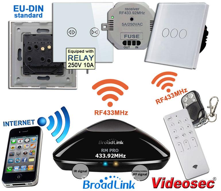 BroadLink WiFi IR/RF 433MHz Smart Universal GATE WAY Controller RF+IR (Internet Control with APP by Smart Phone) Support 5,000+ models of home appliances and Light One smart phone can control
