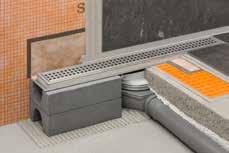 Vízszigetelés / Vízelvezetés Schlüter -KERDI-LINE-H 50 G2 A Schlüter -KERDI-LINE-H 50 G2 komplett szett a padlósíkba illeszkedő tusolók vonali vízelvezetésére szolgál vízszintes lefolyással.