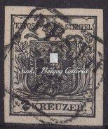 on letter piece, machine-made paper, type III, black color, Hermanstast cancellation, 25 Gp. Kikiáltási ár: 12.000 Ft kivágás 1850.