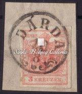 / Typography, on letter piece, in pairs, handmade paper, type I, with Neu Becse cancellation, E2.26, 400 Gp. 1850.