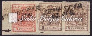 / Typography, machine-made paper, type III, with Dárda cancellation. 1850. Könyvnyomat, Erdély 40. tétel kivágás 1850.