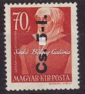 , fordított felülnyomat 967. tétel 1946. Betűs (szöveges), tévnyomat, III. kiadás, alapbélyegen fordított 60 ﬁlléres. Kat. érték: 45.