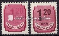 871-1158 970. tétel 1946. Forint-ﬁlléres portó, tévnyomat, 1,20 Ft, festékhiány 971. tétel 973. tétel 975. tétel 977.