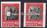 Proof without gold colour print. 1968. Bélyegnap 41., tévnyomat, érvénytelenítési lyukasztással. 1968. Bélyegnap 41.-Blokk, tévnyomat, vörös színnyomat nélkül 1090.