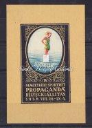 / Probék stamp day and exhibition commemorative sheet, thin bright yellow paper, imperforated, brown. 1939.