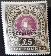 Natal, Dél-Afrika, Stanley Gibbons: 143, kézírásos érvénytelenítés.