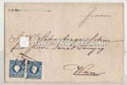 típusú bélyeggel bérmentesítve, Méltóságos Báró Fischer Úrnak címezve Gálszécsen, a bélyegek kifogástalan állapotban vannak. / Letter sent from Szobráncz, franked with 2 krajcár type II.