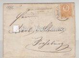 Kőnyomású ajánlott távolsági levél, Pest-Ajánlott-Győr 1871. Levelezőlap, Pest/Terézváros 172. tétel 1871. Kőnyomat, 5kr-os, rózsaszínű. Kat.