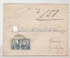 178-216 178. tétel 1871.12.14 Ajánlott távolsági levél Debreczen-Kárász 179. tétel 1871.12.14 Ajánlott távolsági levél Debreczen-Kárász között, 2 db összefüggő réznyomatos 10 kr-os bélyeggel bérmentesítve.