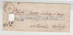 Réz 15 kr-os erősen képbe fogazott bélyeggel bérmentesítve. 200Gp. / Registered distance letter between Fiume / Venezia.