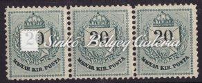 217-250 226. tétel 1881. Színesszámú krajcáros, 3-as csík 227. tétel Kikiáltási ár: 15.000 Ft 1881.