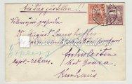 and 20 ﬁller stamps. 1908.08.05. Expressz levél Zágráb-Frohnieiten 259.