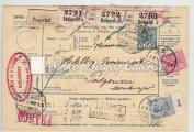 / Luxury piece. 1913. Árvíz I. 264. tétel 1912.01.15. Kétnyelvű csomagszállító levél.