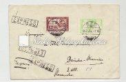 bérmentesítve. / Express long distance letter, franked with Airplane set 16f and 1 pengő stamps.