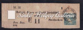 421-447 421. tétel 1851. Hírlapbélyeg címszalagon, 0,6 krajcár, I. típus, kifogástalan állapotú, Szolnok lebélyegzéssel 422. tétel 424. tétel 429. tétel 1858.