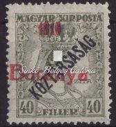 tétel 1919. Arad, francia megszállás, Arató 20f., 35f., 40 f., bélyegek Flasch D. garanciával. Kat. érték: 18.000 Ft.