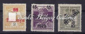 / Serbian occupation, red-numbered, green postage due stamp, with double overprint, one is reversed. M. Bodor's guarantee. 1919. Baranya I. (szerb megszállás), 10f./2f.