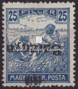 / Serbian occupation, 40f Zita stamp with shifted, double antiqua, small digit overprint. M. Bodor's guarantee. 1919. Baranya I. (szerb megszállás), 45f./15f.