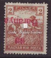 Kikiáltási ár: 4.000 Ft 1919. Baranya I. (szerb megszállás), 45f./2f. Arató bélyegen, fordított felülnyomat, Bodor M. garanciával.