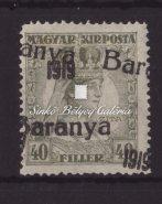 Arató bélyeg, hiányos fordított felülnyomat. Bodor M. garanciával. / Serbian occupation, Reaper stamp with deﬁcient reversed overprint, M. Bodor's guarantee. 1919.