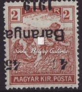/ Serbian occupation, Károly stamps with shifted overprint, M. Bodor's guarantee. 1919. Baranya I. (szerb megszállás), 40f.