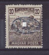 Turul, kék felülnyomattal, Bodor M. garanciával, Kat. érték: 25.000 Ft. / Romanian occupation, Turul with blue overprint, M. Bodor's guarantee. Cat.value: 25.