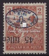 value: 25.000 HUF. 1919. Debrecen I. (román megszállás), 20f. Magyar Posta, fordított felülnyomat 1919. Debrecen I. (román megszállás), 20f. Károly/Köztársaság, kék felülnyomat 522.