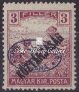 , fordított felülnyomat. Bodor M. garanciával. / Romanian occupation, Military aid III. stamp with reversed overprint, M. Bodor's guarantee.