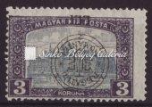 / Romanian occupation, second plate, red-numbered green postage due stamp, with shifted overprint. 1919. Erdély (Kolozsvár felülnyomás), 40 f.