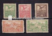 / Romanian occupation, 9 stamps on ordinary paper, with reversed overprint. Kikiáltási ár: 10.000 Ft Gumi nélkül 1920. Debrecen (II.