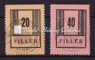 / Occupation letter, Nyíregyháza II., Nyíregyháza - Budapest, franked with 2x20 ﬁllér value black/red color stamps on yellow paper, with control postmark. Kikiáltási ár: 15.000 Ft 1945.