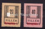 / Occupation, 1f, 4f, 10f, 18f, 5f Generals stamps in vertically connected III-I-II types, +400%. With the examination of expert Bodor M. Kikiáltási ár: 10.000 Ft 1945. Nagyvárad (I.