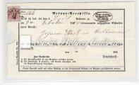 15-70 15. tétel 1850. 10.11. Magyar- és németnyelvű tértivevény 16. tétel kivágás 1850. Könyvnyomat, 3 krajcáros bélyeg levélkivágáson, kézipapír, I.