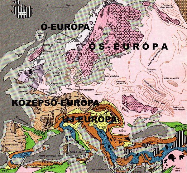 Ó- Európa: mai Norvégia, Nagy-Britannia északi része Kaledóniai hegységképződés A paleozoikum első felében a déli féltekén volt, a paleozoikum végére az egyenlítőnél Középső- Európa: Mai Ny-Európa,