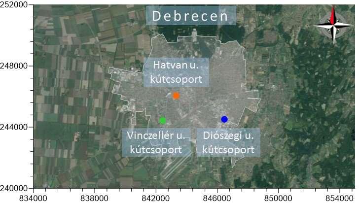 7-25. ábra A kecskeméti kutaknál számított beszivárgáskori 3 H-koncentrációk 7.6.