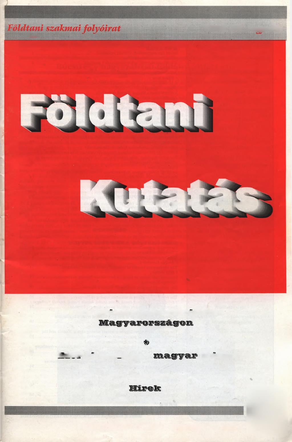 Földtani szakmai folyóirat