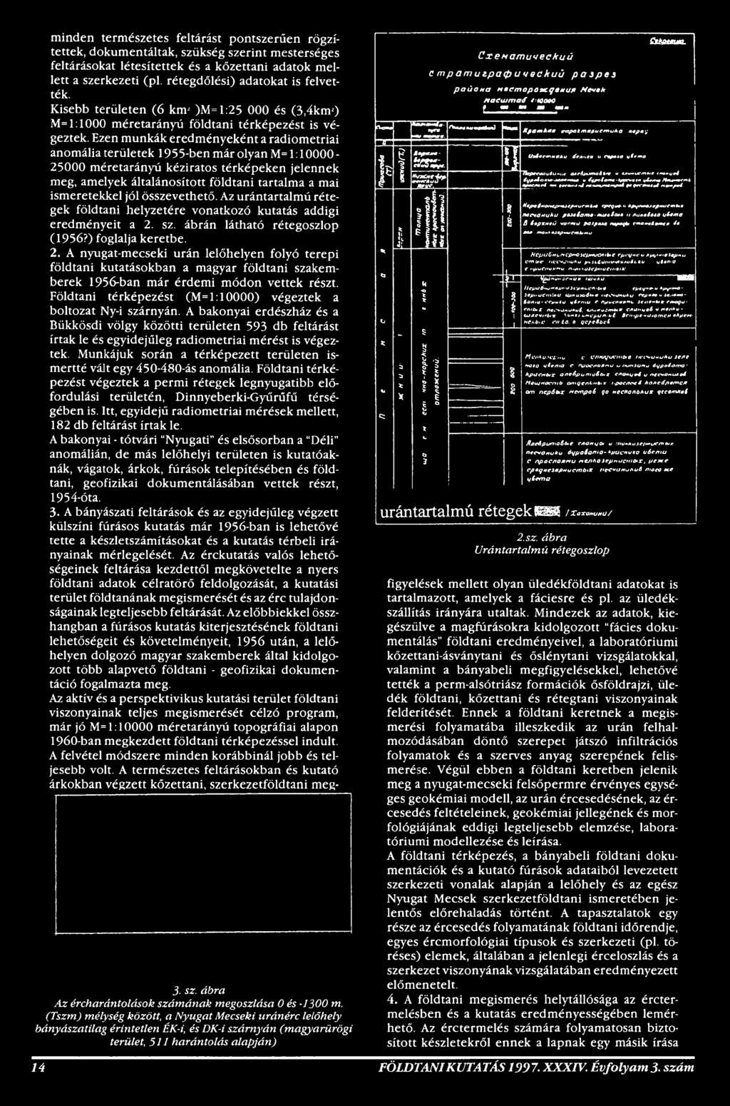 Ezen munkák eredményeként a radiometriai anomália területek 1955-ben már olyan M= 1:10000-25000 méretarányú kéziratos térképeken jelennek meg, amelyek általánosított földtani tartalma a mai