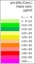 A PM10 24 órás egészségügyi határértéke 50 µg/m 3, melynek 10%-a 5 µg/m 3.