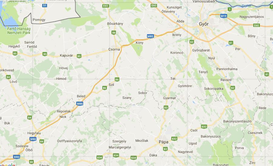 - Csorna 23 perc - M1 autópálya 23 perc - M86 16 perc alatt érhető el.