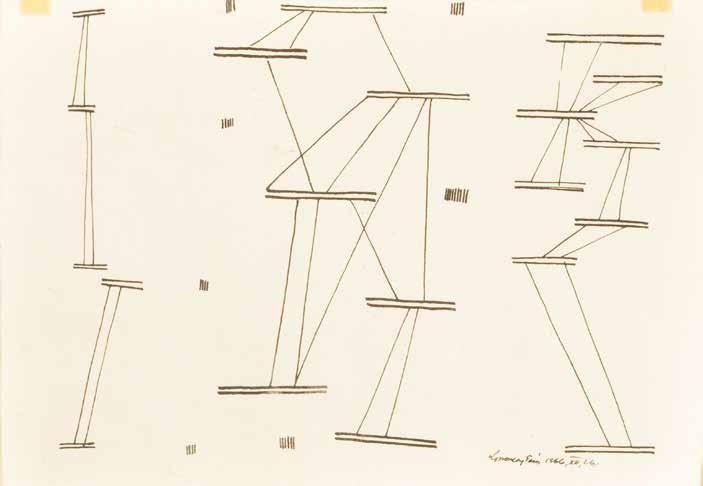 tétel LOSSONCZY TAMÁS ( 1904-2009 ) Vonalas kompozíció 20 x 29 cm