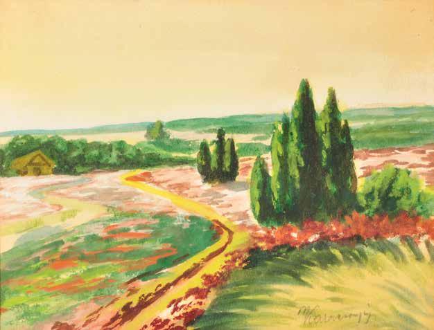 138. tétel BOD LÁSZLÓ ( 1920-2001 ) Városszéle 50 x 66 cm Olaj,