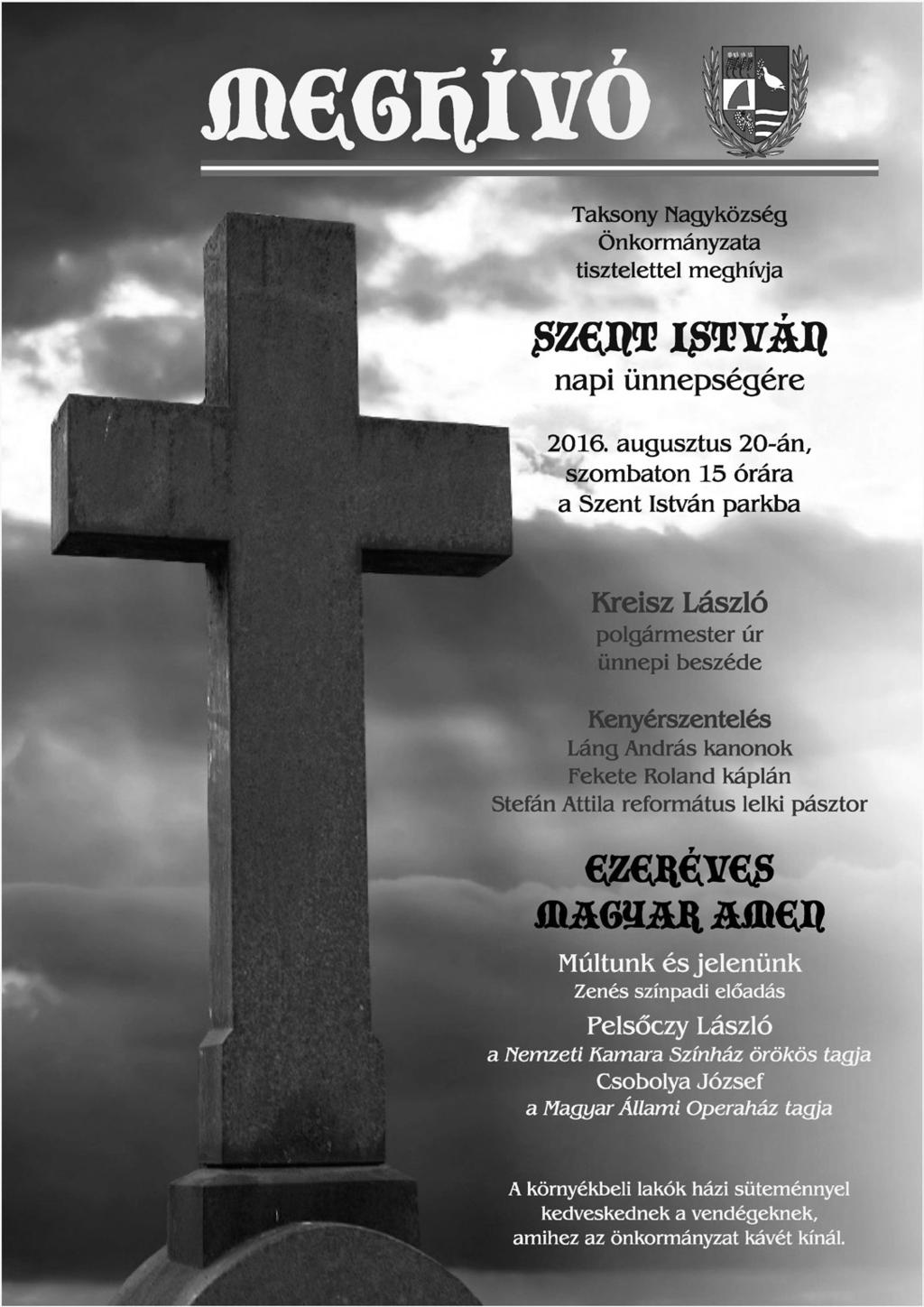 00, szerda: 8.00 16.00, péntek: 8.00 12.00 (ebédidő: 12.00 13.00) Ünnepnap-tár 2016.aug.-szept.