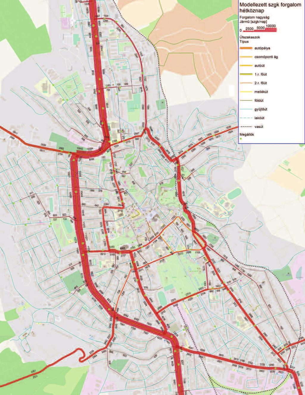 a 25-ös út, a Sas utca, a Kertész utca, a Barkóczy utca, a Törvényház út, a Széchenyi utca, a Kossuth utca, a Hadnagy utca, a Mekcsey utca, a Bástya utca és a Gárdonyi utca.