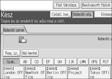 Kézbesítési célállomások megadása Célállomások kiválasztása a kézbesítõ szerver célállomás listáján való kereséssel A kézbesítõ szerver célállomás listáján, keresheti, illetve ki is választhatja a
