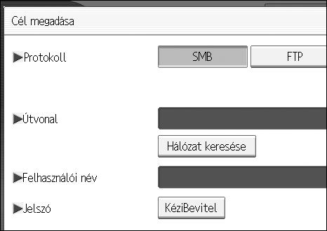 Szkennelés mappába célállomások megadása Az elérési útvonal megadása a hálózaton a célállomások közötti tallózással Tallózhat a hálózaton a számítógépek között, hogy megkeresse a célállomás mappát,