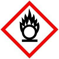 2.2 Címkézési elemek: Veszélyt jelző szimbólum(ok): GHS03 GHS05 GHS09 Figyelmeztetés: VESZÉLY Figyelmeztető / H mondatok: H272 Fokozhatja a tűz intenzitását; oxidáló hatású. H302 Lenyelve ártalmas.